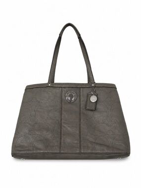 COACH Stitched Signature C Kiss-Lock Carryall Leather bag Y2K